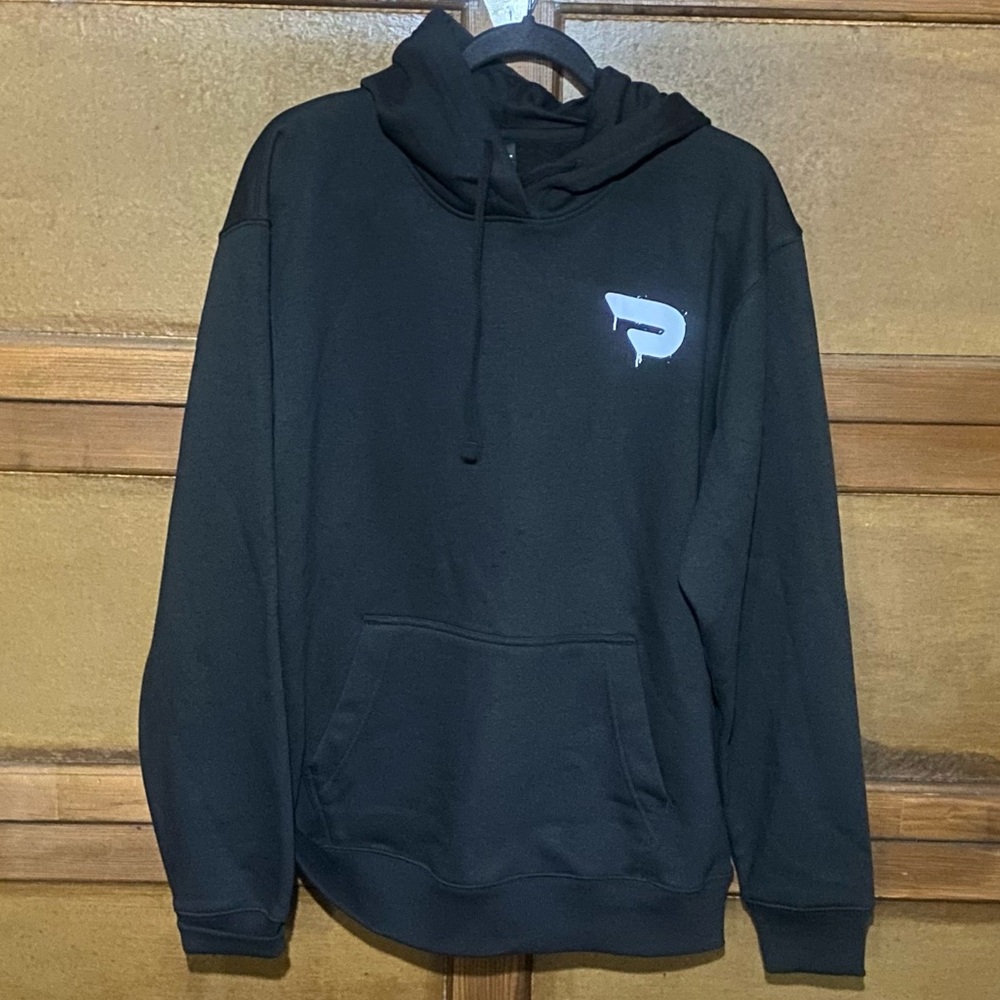 District Black Hoodie with White Graphic